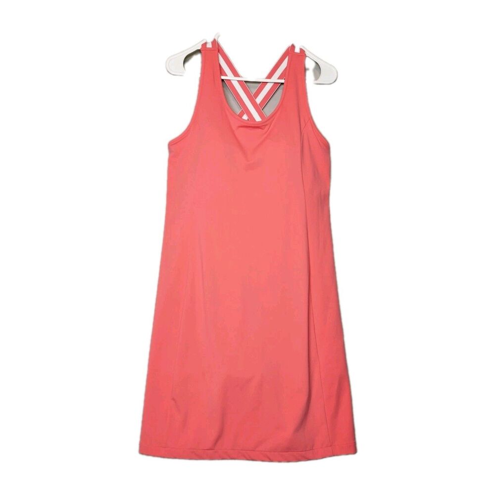 T By Talbots Performance Interlock Strappy Athletic Skort Dress Sz Large Coral